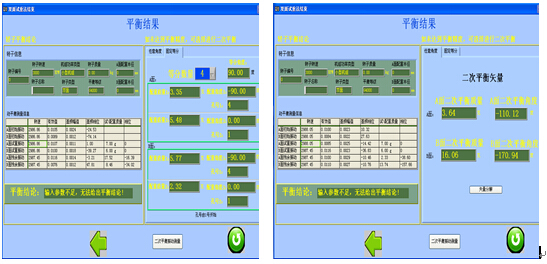 動平衡儀平衡結(jié)果界面